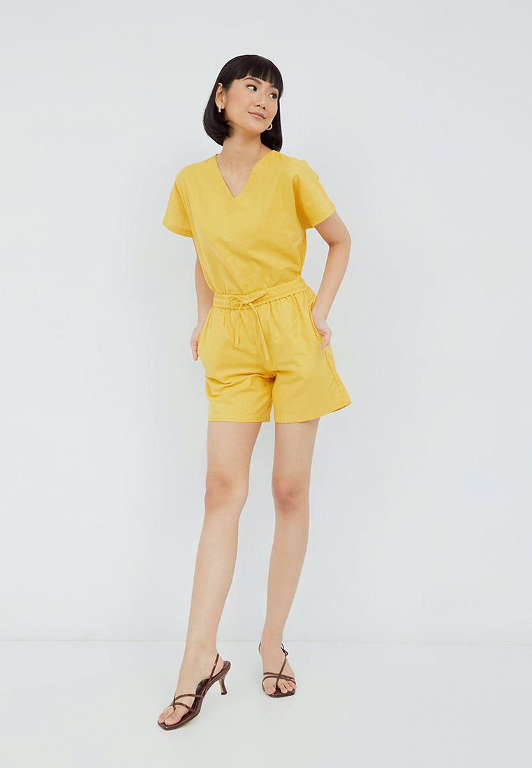Julia Owers Setelan/Set Linen Casual AYA Yellow Size M