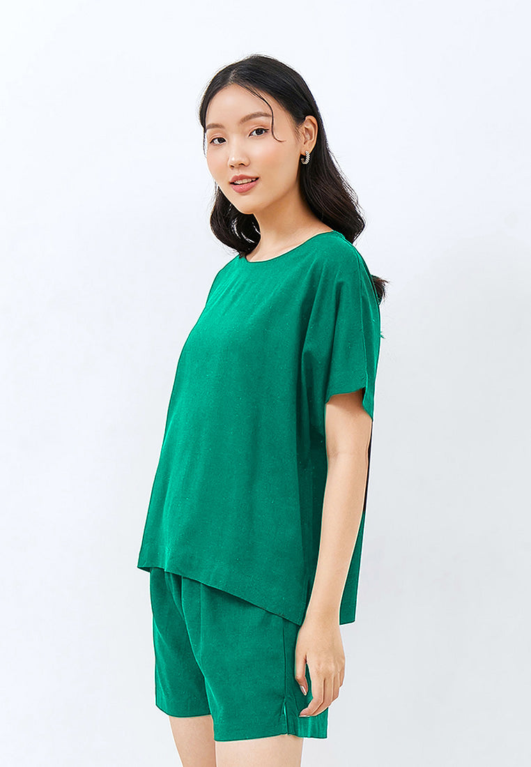 Julia Owers Setelan/Set Linen Casual HINAKO Emerald Size M