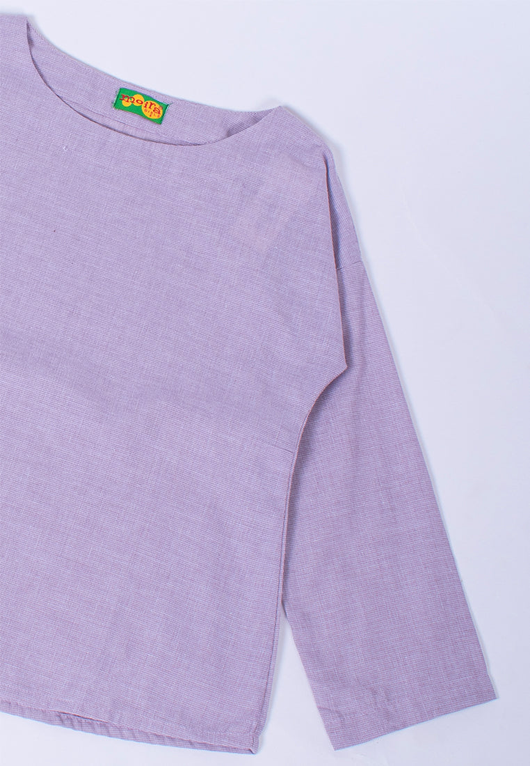 Moira Setelan/Set Linen Casual QUELLA Purple Size 10T