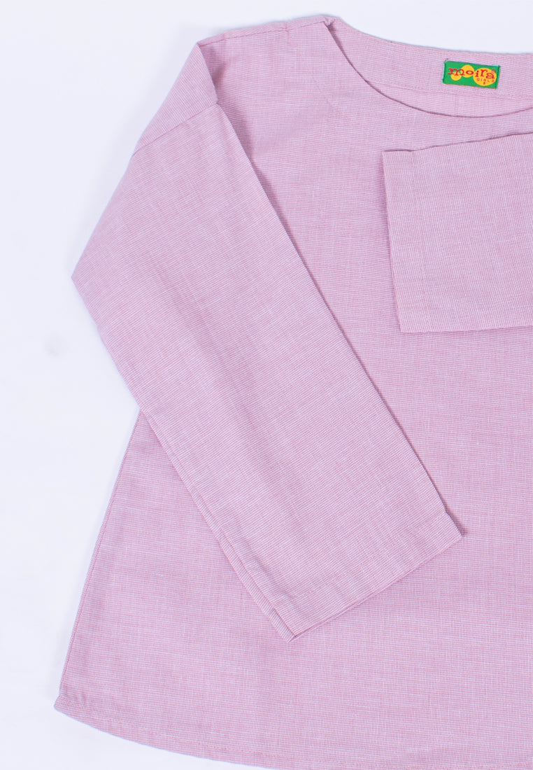 Moira Setelan/Set Linen Casual QUELLA Pink Size 08T