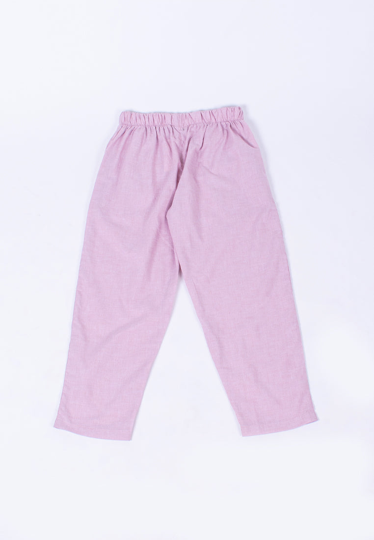 Moira Setelan/Set Linen Casual QUELLA Pink Size 12T