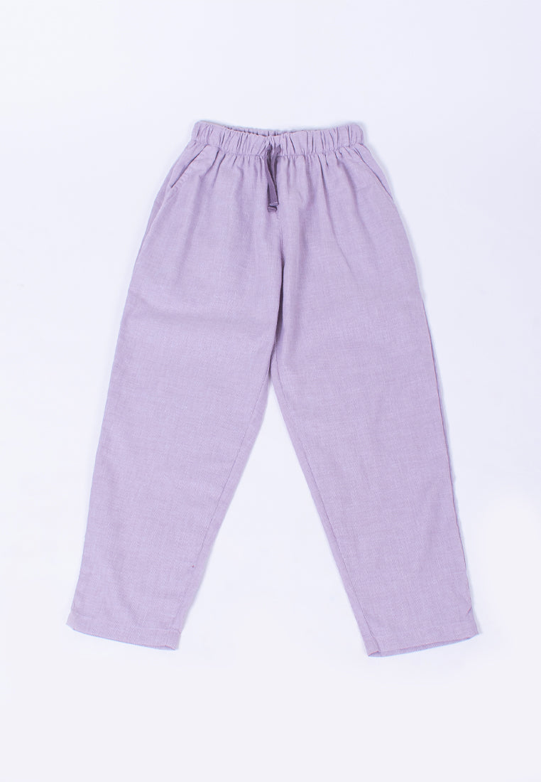Moira Setelan/Set Linen Casual QUELLA Purple Size 06T